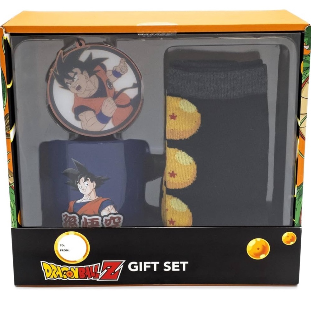 NWOT  DragonBall Z Gift Set Goku 3 Piece Mug, Crew Socks, Christmas Ornament